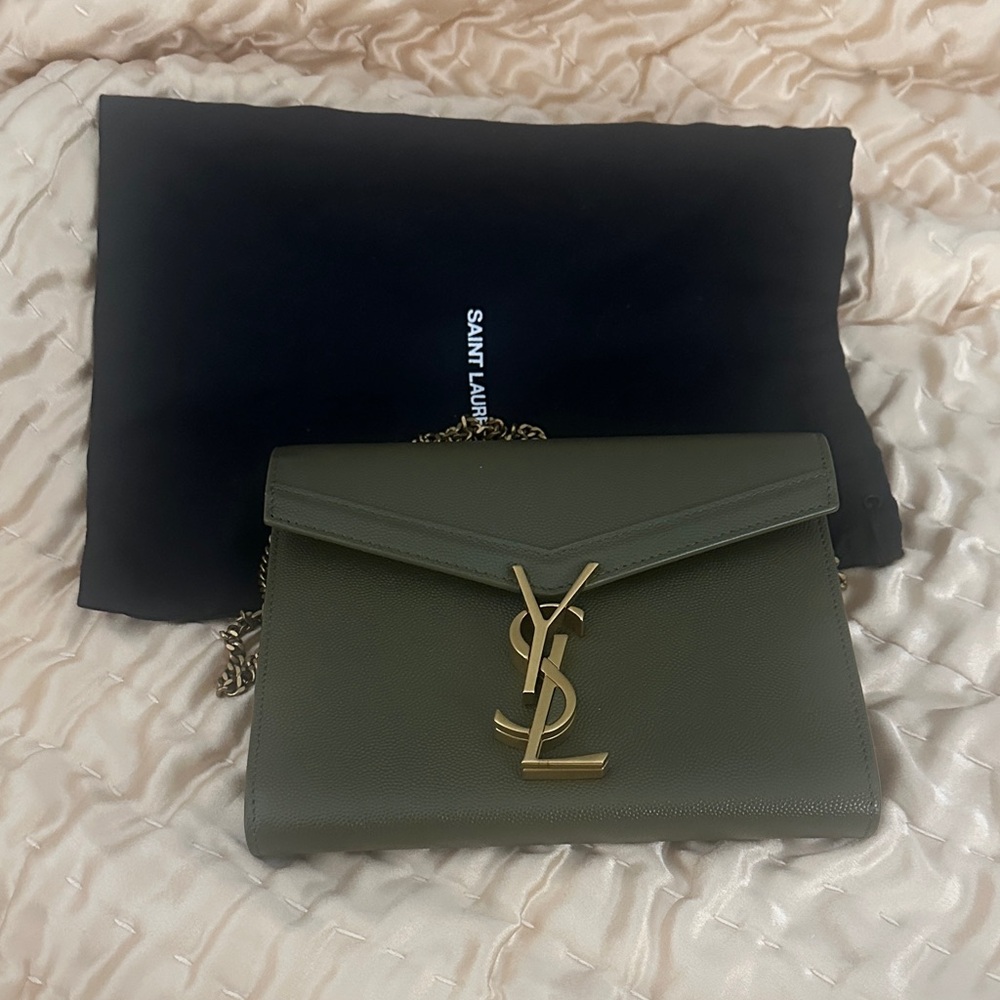 Saint Laurent Cassandra Leather Wallet on a Chain